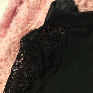 Very cute lace longed sleeve high collared